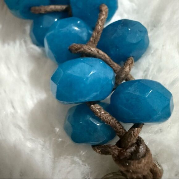 FOSSIL BRAIDED BLUE BEAD BRACELET WITH TOGGLE CLASP – 7.5” - Picture 15 of 17